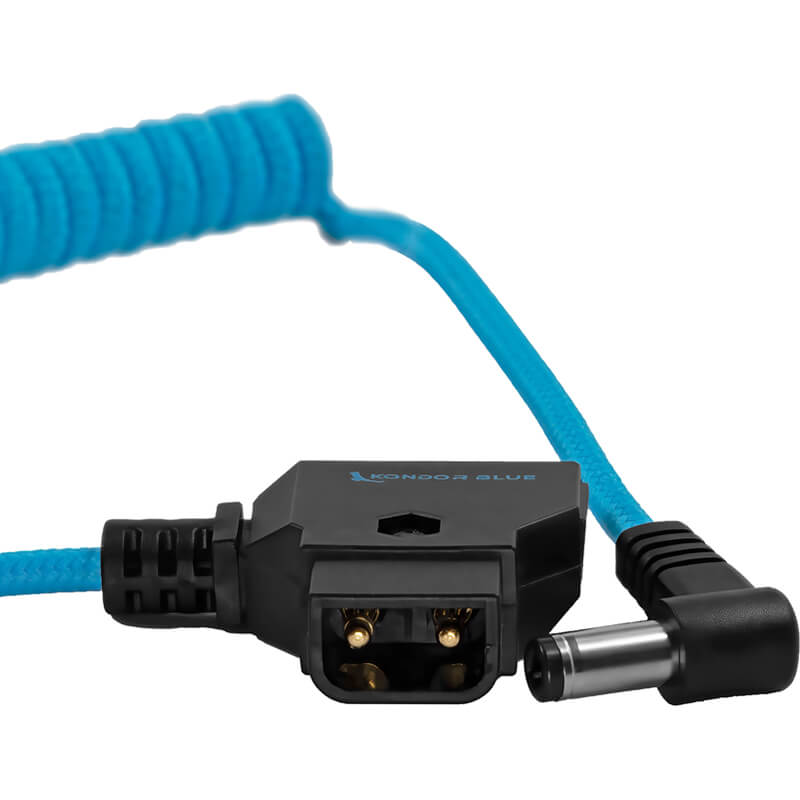 Kondor Blue D-Tap to DC Right Angle Coiled Cable - Canon C70